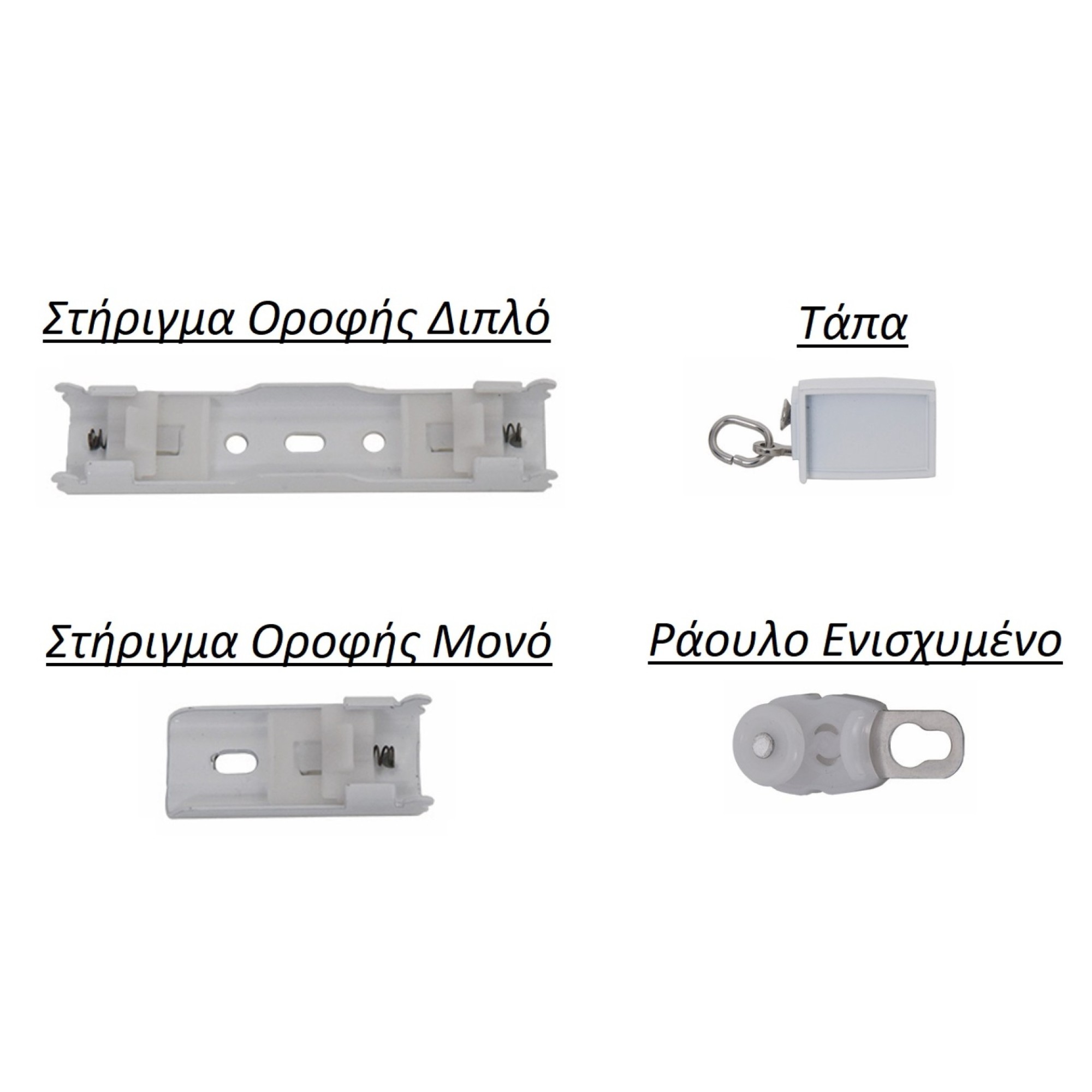 Μεταλλικός Σιδηρόδρομος Τοίχου Βαρέου Τύπου Λευκός Μονός 30mm