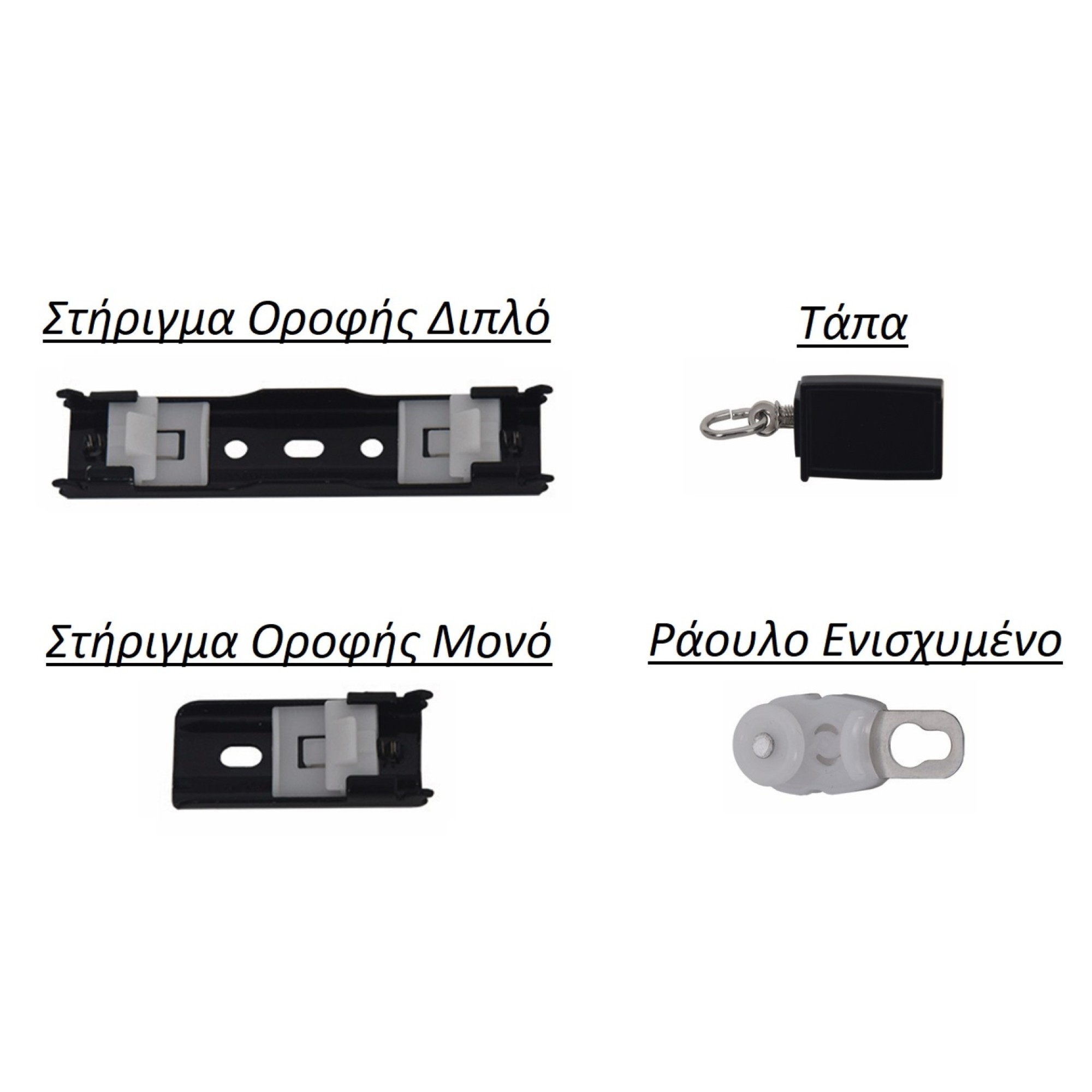 Μεταλλικός Σιδηρόδρομος Τοίχου Βαρέου Τύπου Μαύρος Μονός 30mm