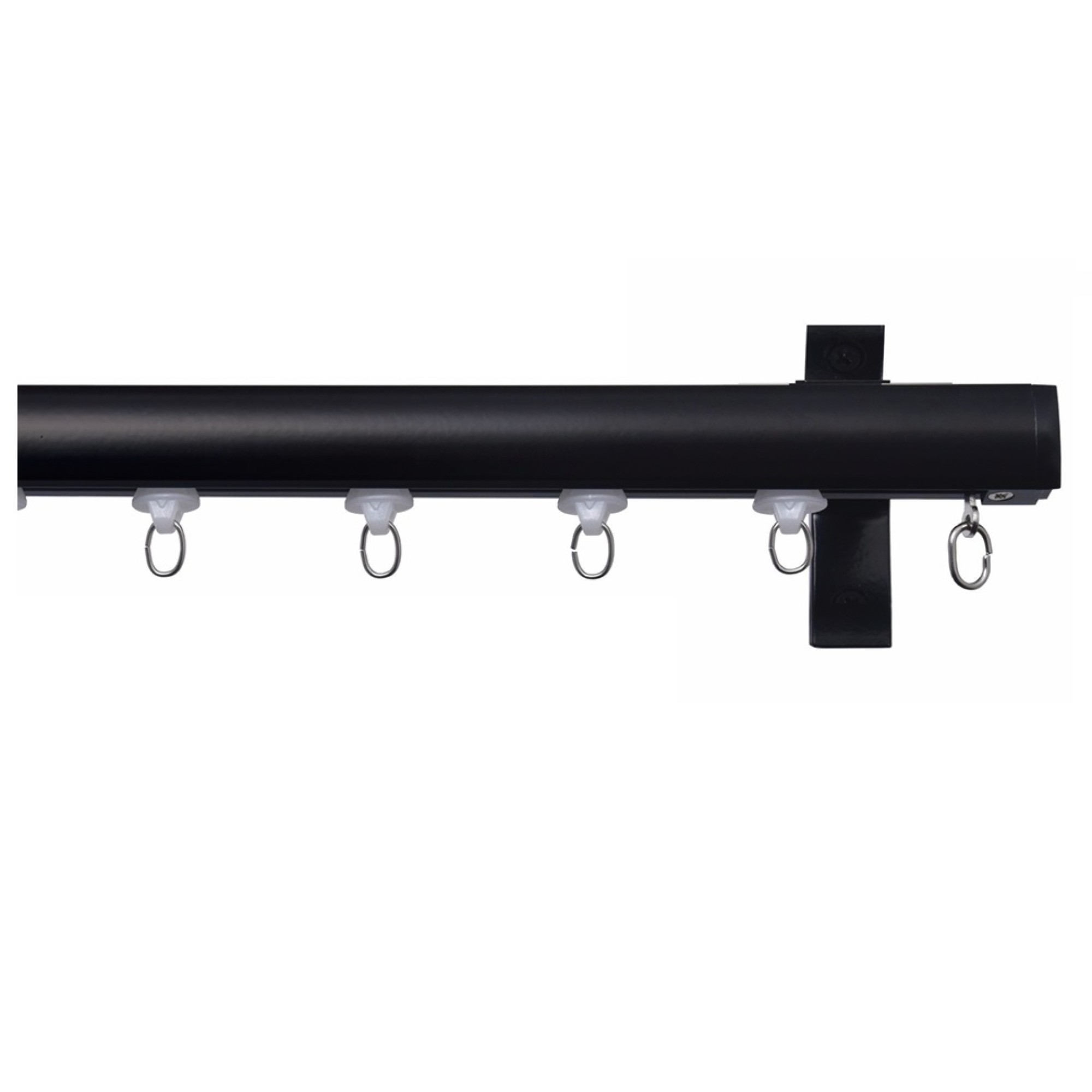 Μεταλλικός Σιδηρόδρομος Τοίχου Βαρέου Τύπου Μαύρος Μονός 25mm