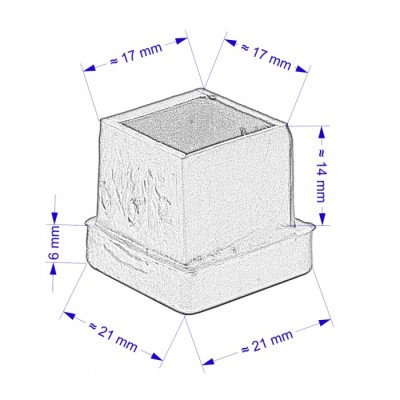 Τάπα Πλαστική Τετράγωνη Χωνευτή 20 mm x 20 mm  Σε Χρώμα Μαύρο