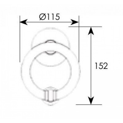 Zogometal 259 Ρόπτρο 115χ152mm Νίκελ Ματ-Χρώμιο